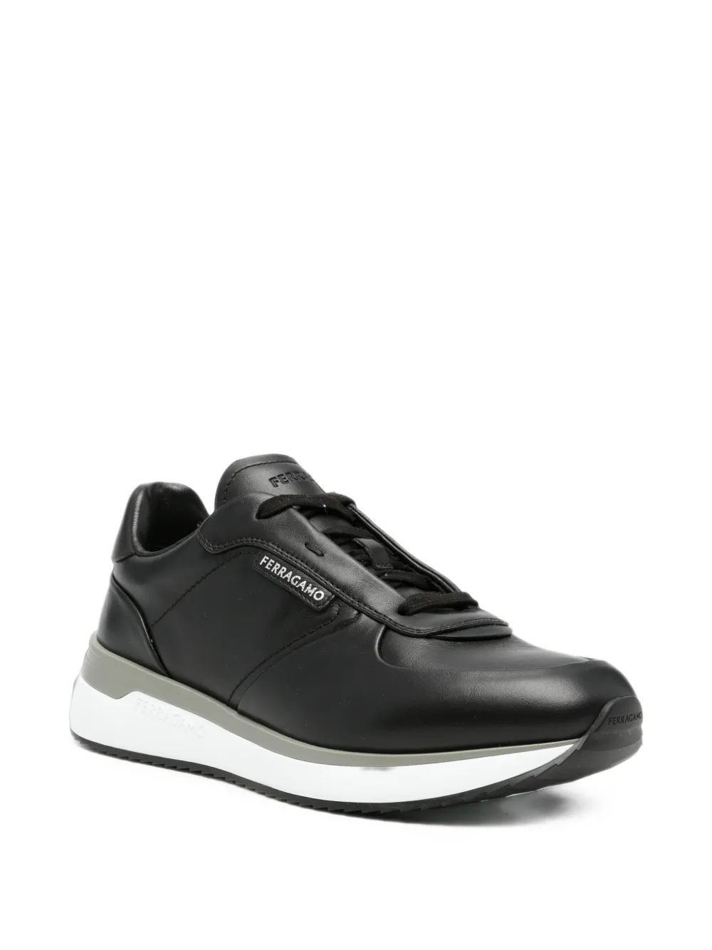 Ferragamo Gancini logo-plaque sneakers Zwart