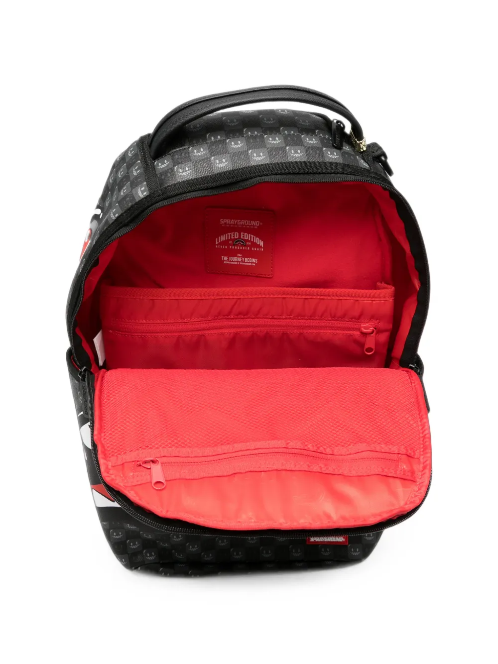 Sprayground Shark Mouth geruite rugzak Zwart