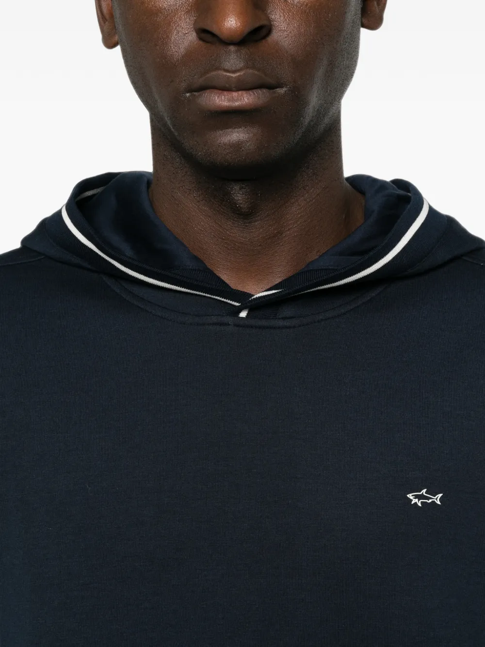 Paul & Shark Hoodie met geborduurd logo en contrasterende afwerking Blauw
