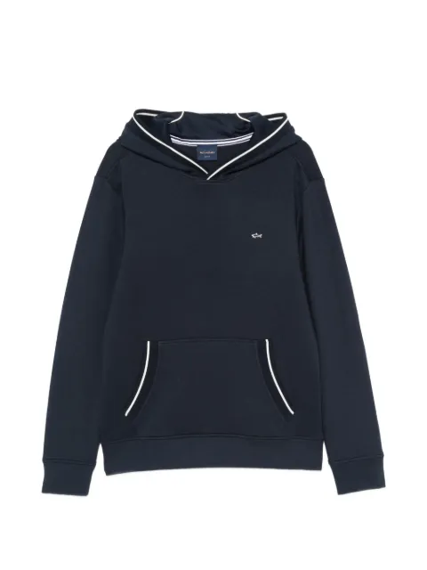 Paul & Shark logo-embroidered contrast-trim hoodie