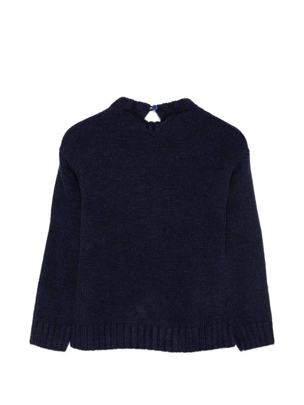 Il Gufo Grofgebreide trui Blauw