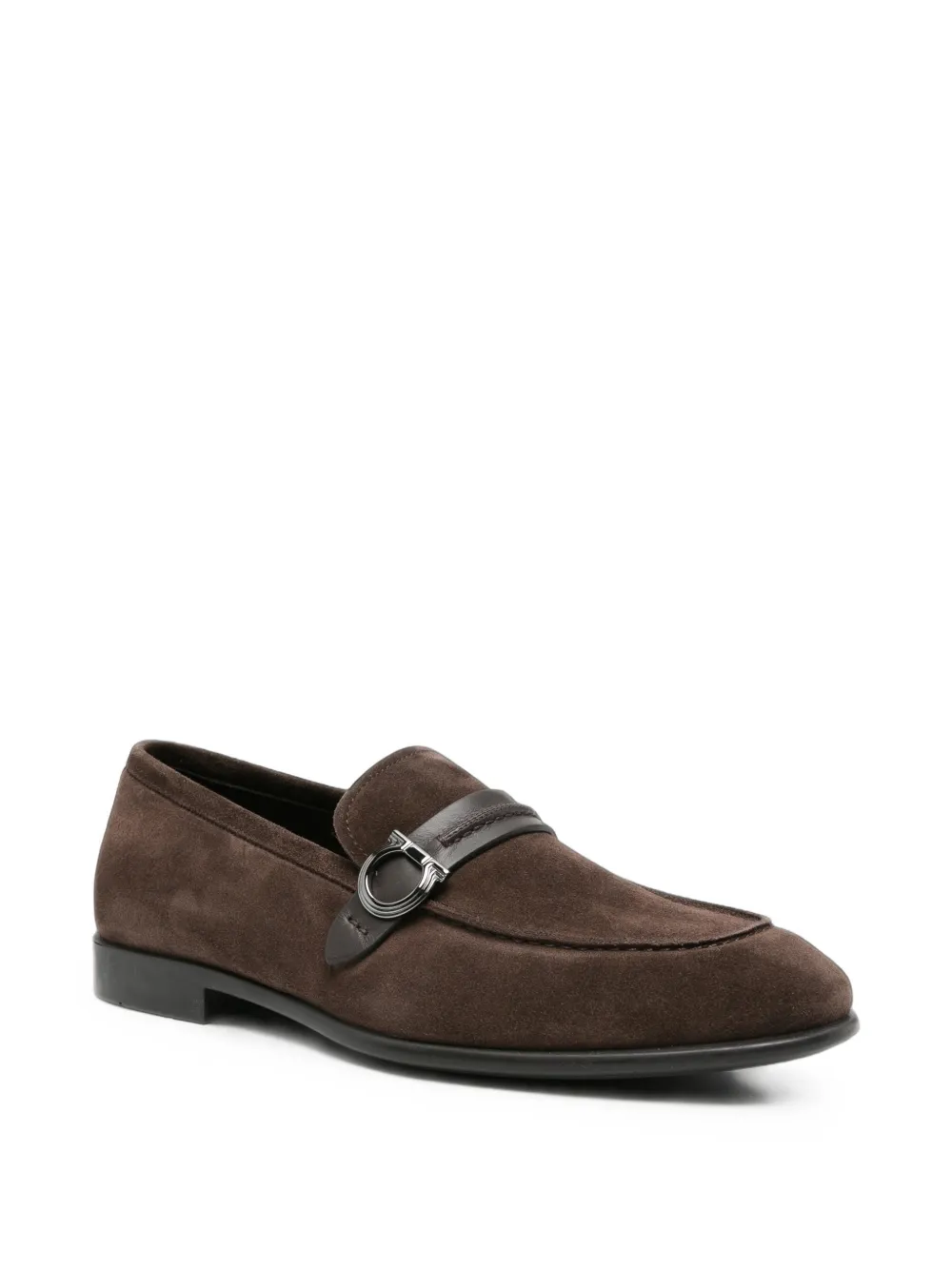 Ferragamo Gancini-plaque suede loafers Bruin