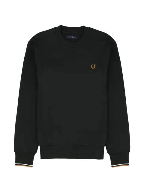 Fred Perry logo-embroidered tipped-cuff sweatshirt 
