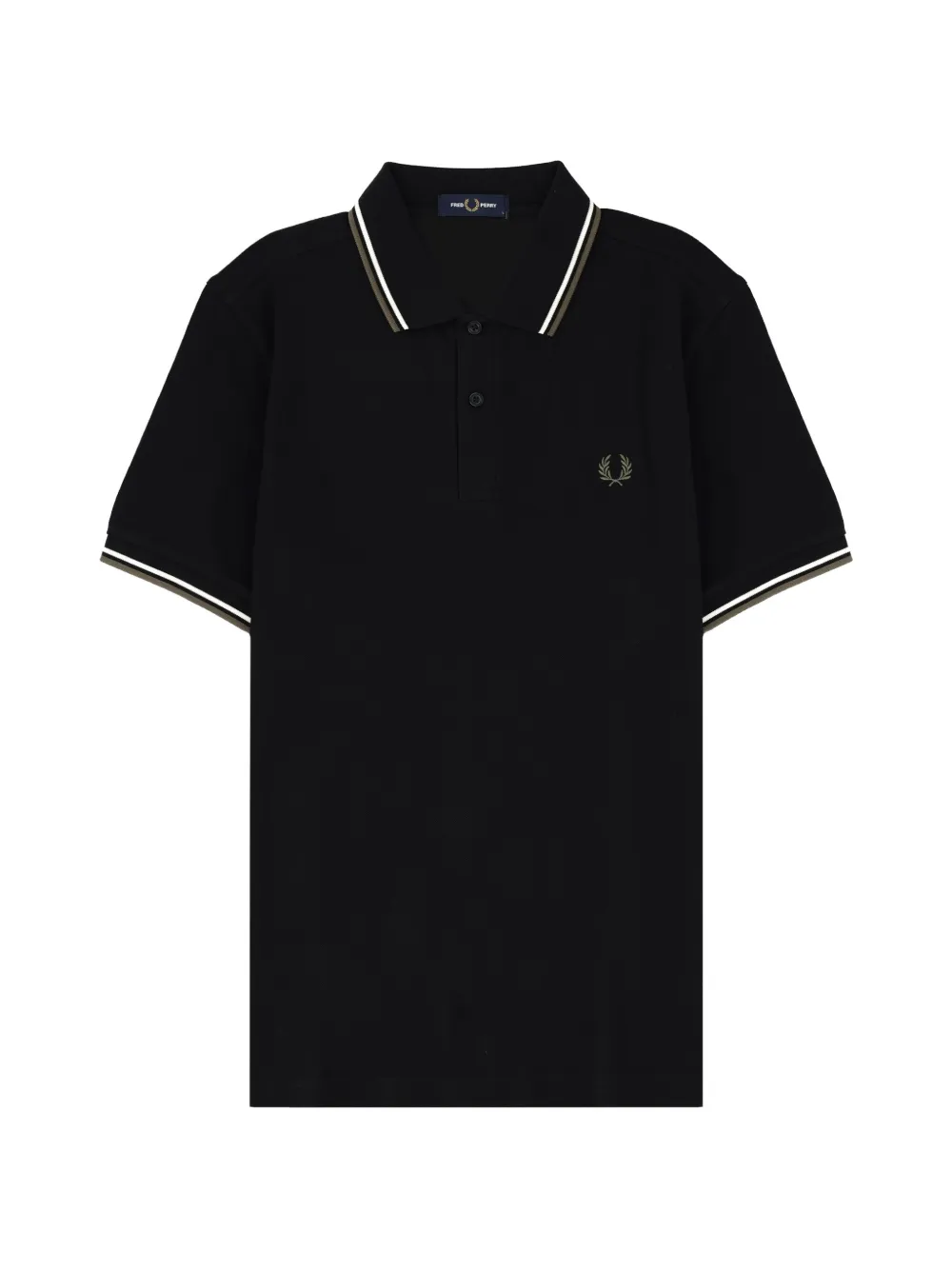 Fred Perry Laurel Wreath-embroidered striped-trim polo shirt
