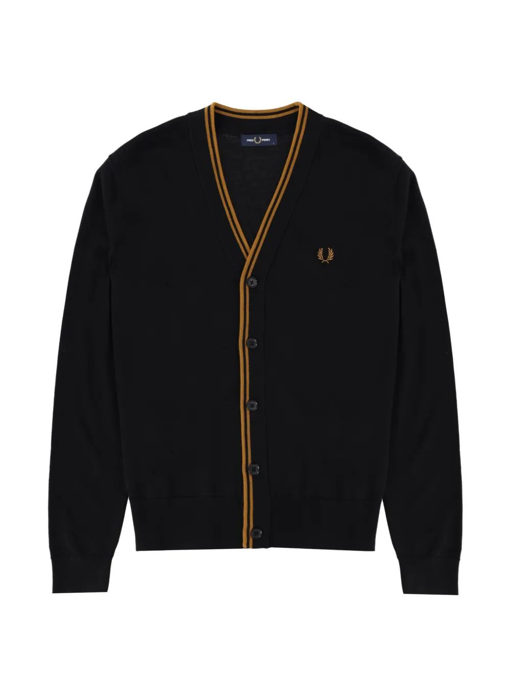 Fred Perry Vest met geborduurd logo en biesdetail Zwart
