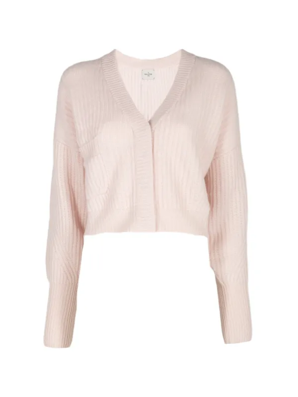 Le Kasha Monaco Ribbed-knit V-neck Cardigan in Pink