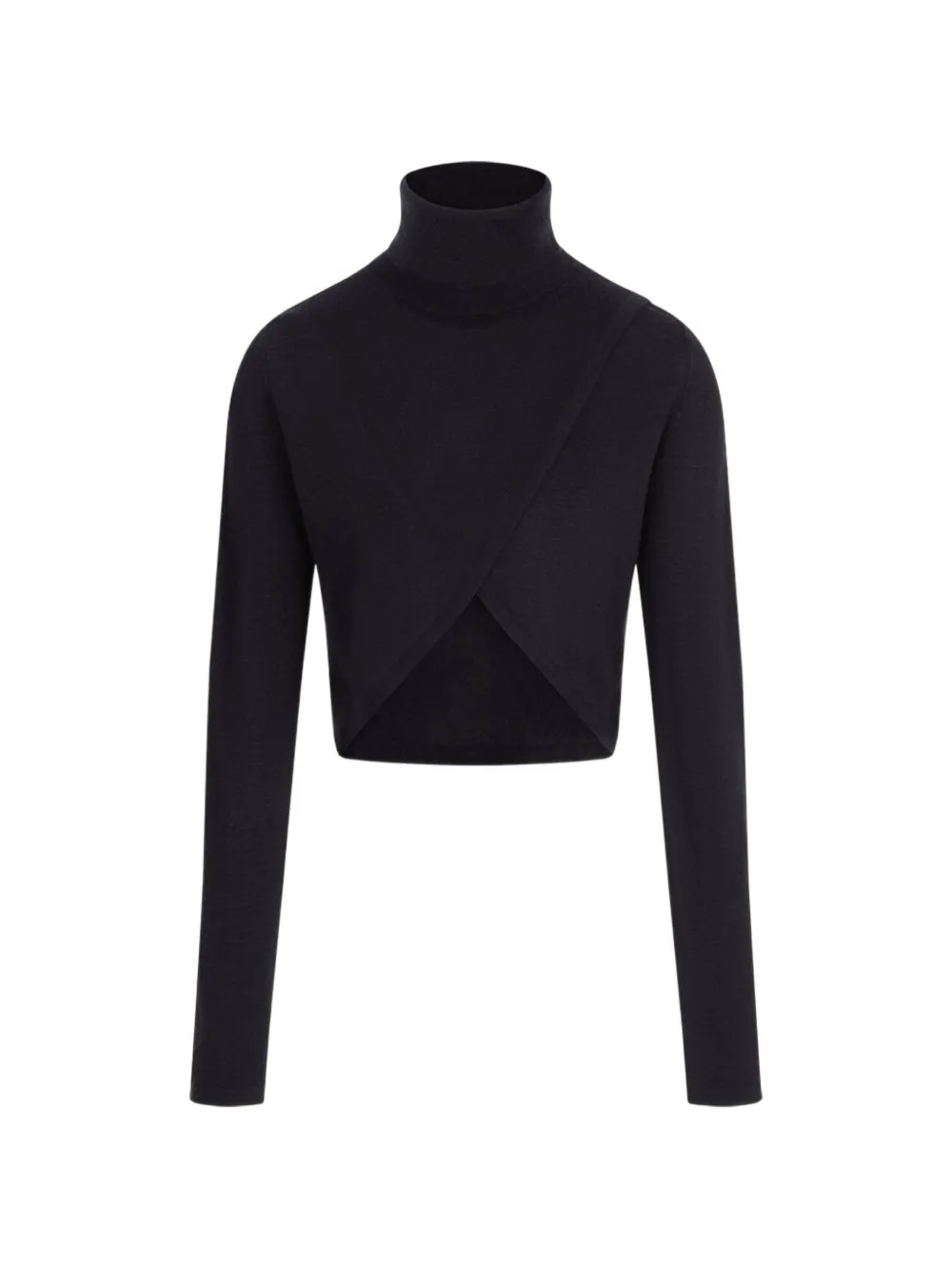 Le Kasha Arrone crossover cropped sweater - Nero