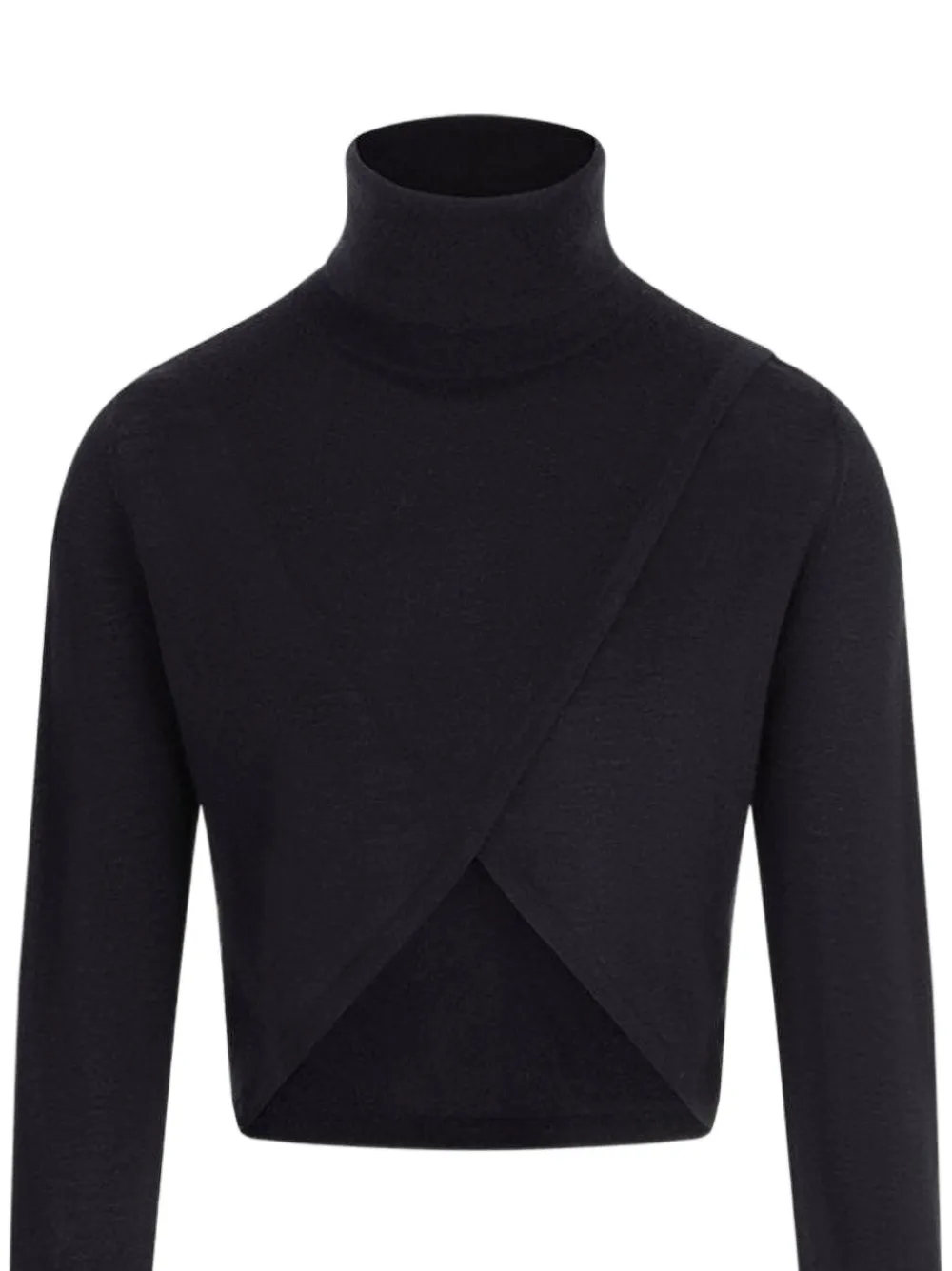 Le Kasha Arrone cropped overslagtrui Zwart