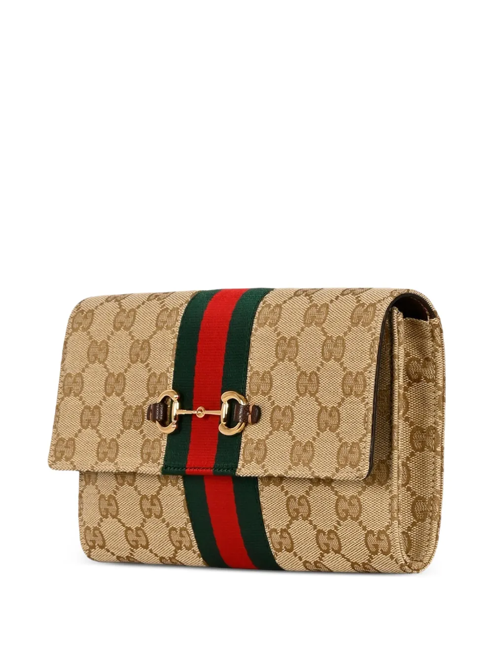 Gucci Horsebit Web portemonnee Beige