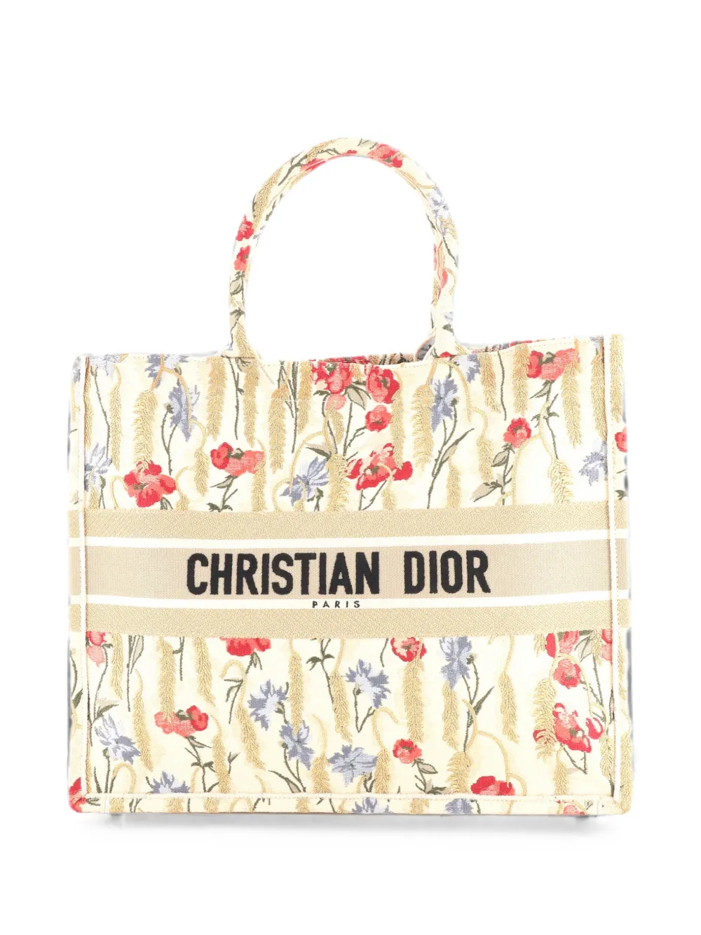 Christian Dior Pre-Owned Book Embroidered Canvas Large tote bag - Gold