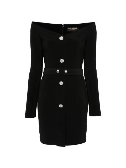 SIMONA CORSELLINI off-shoulder crystal-embellished mini dress
