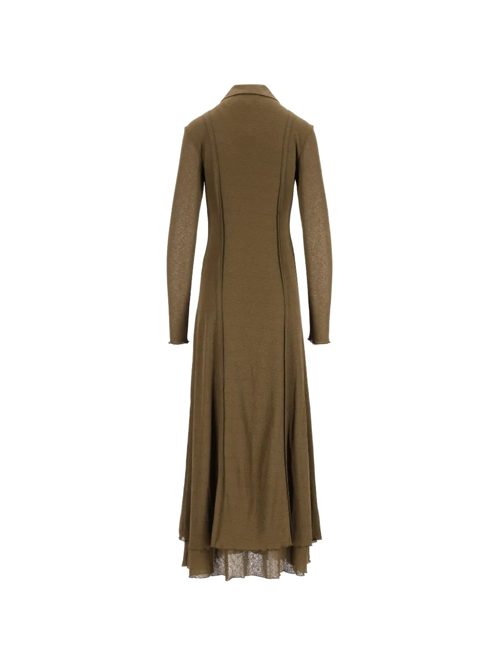 GANNI Maxi-jurk met gestrikte taille en mesh Groen
