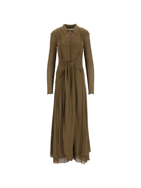 GANNI marl-mesh tie-waist maxi dress