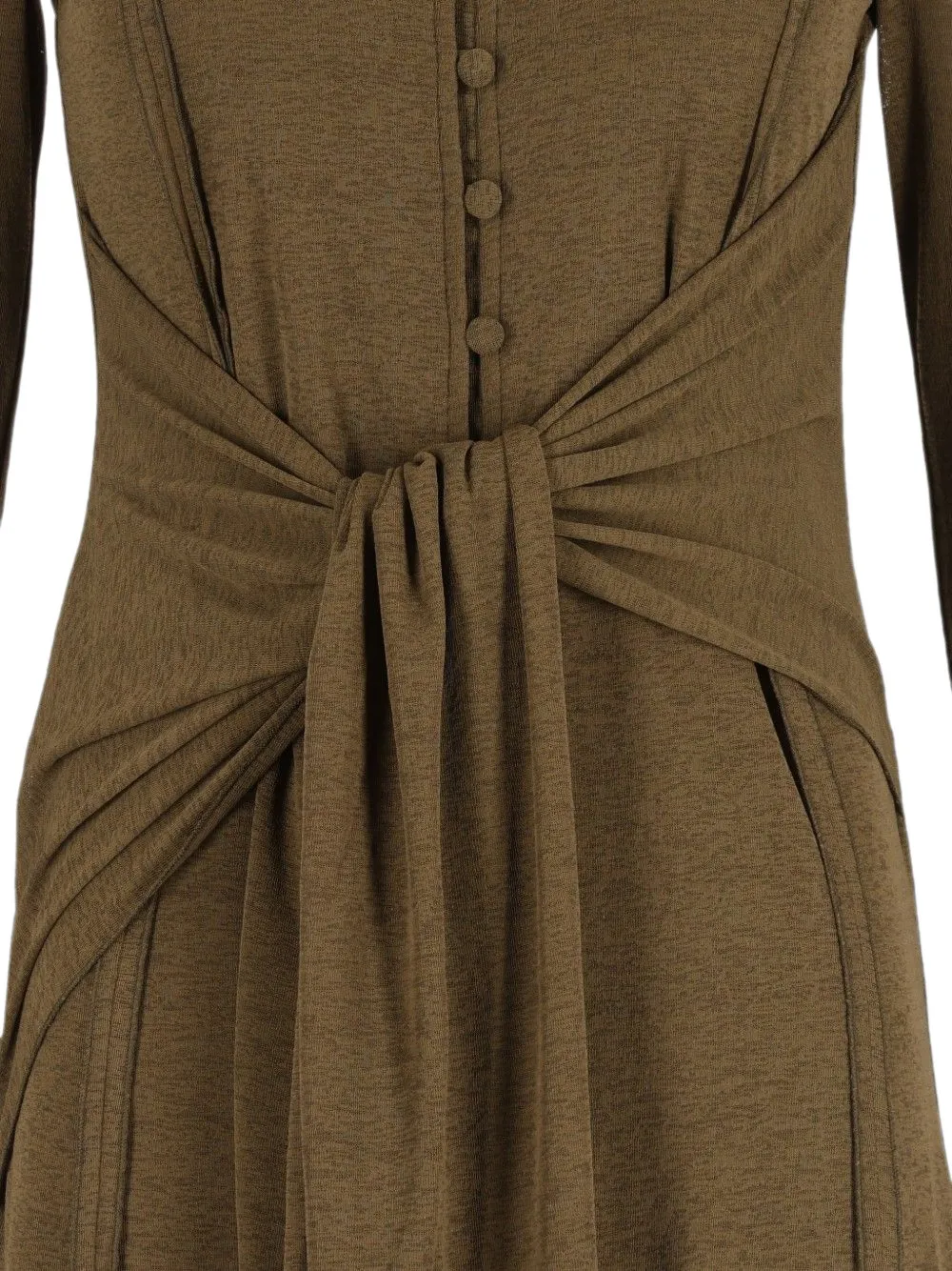 GANNI Maxi-jurk met gestrikte taille en mesh Groen