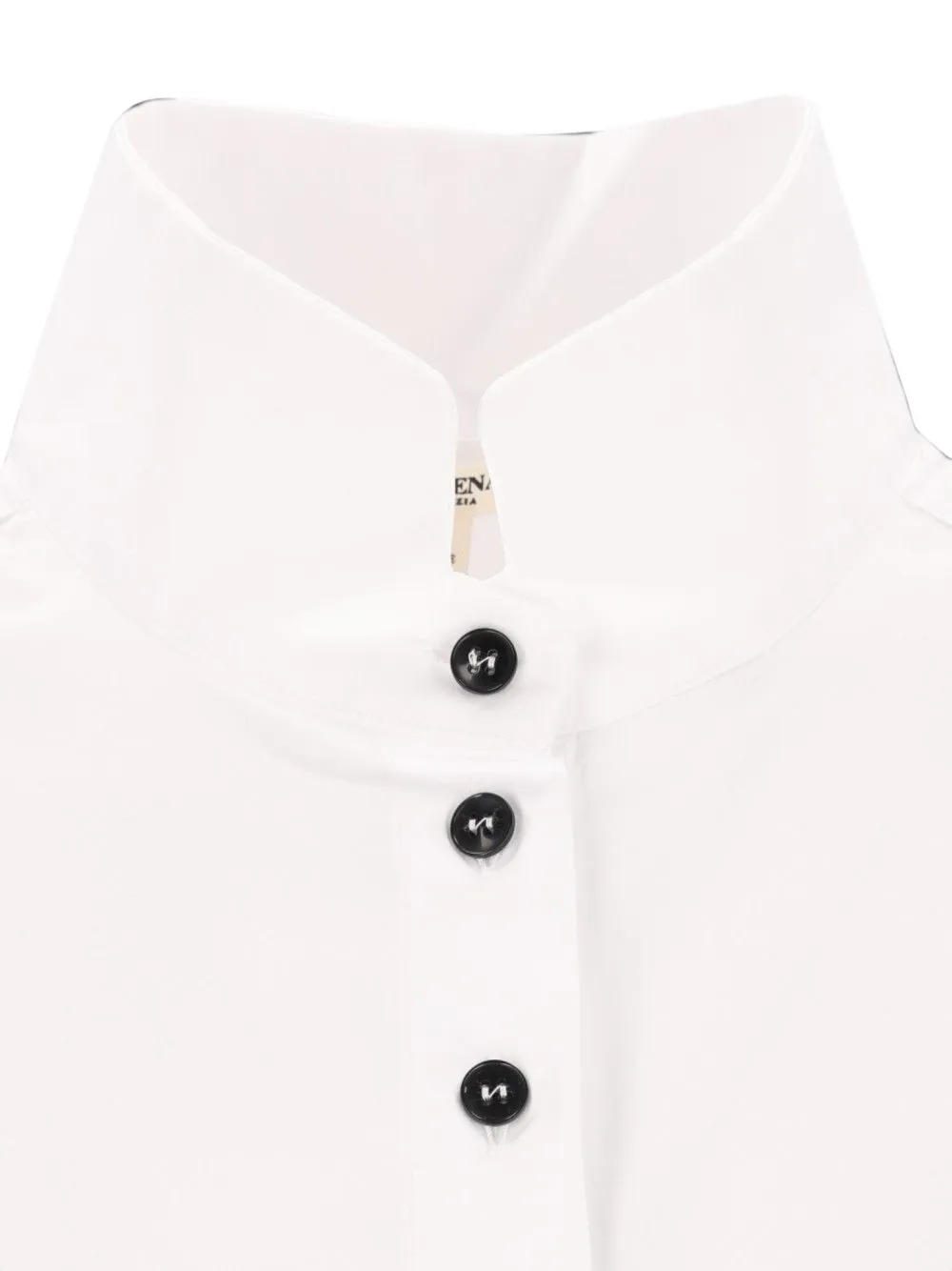 Barena Alvina button-down blouse met hoge hals Wit