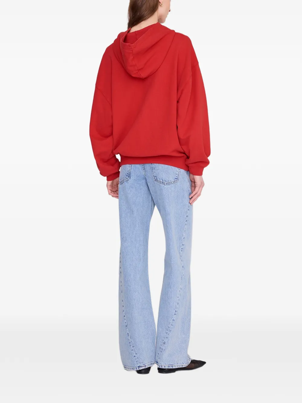 ANINE BING Harvey hoodie met logopatch Rood