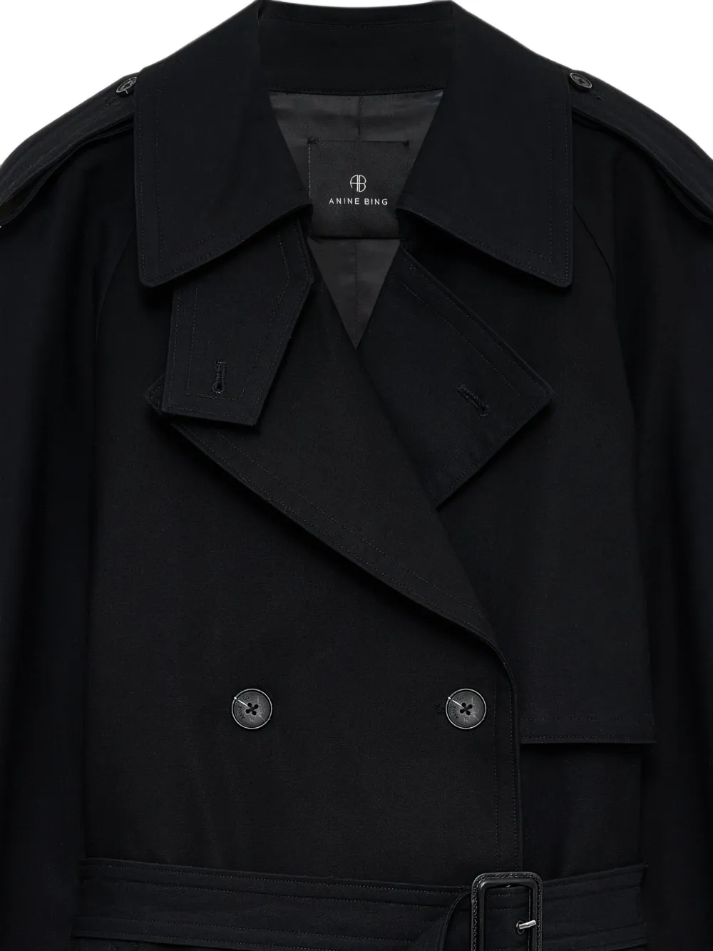 ANINE BING Pascale maxi-trench Zwart