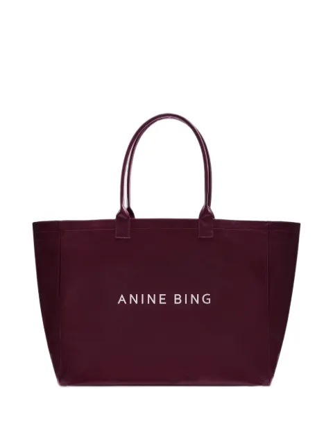 ANINE BING bolso shopper Leo de lona revestida