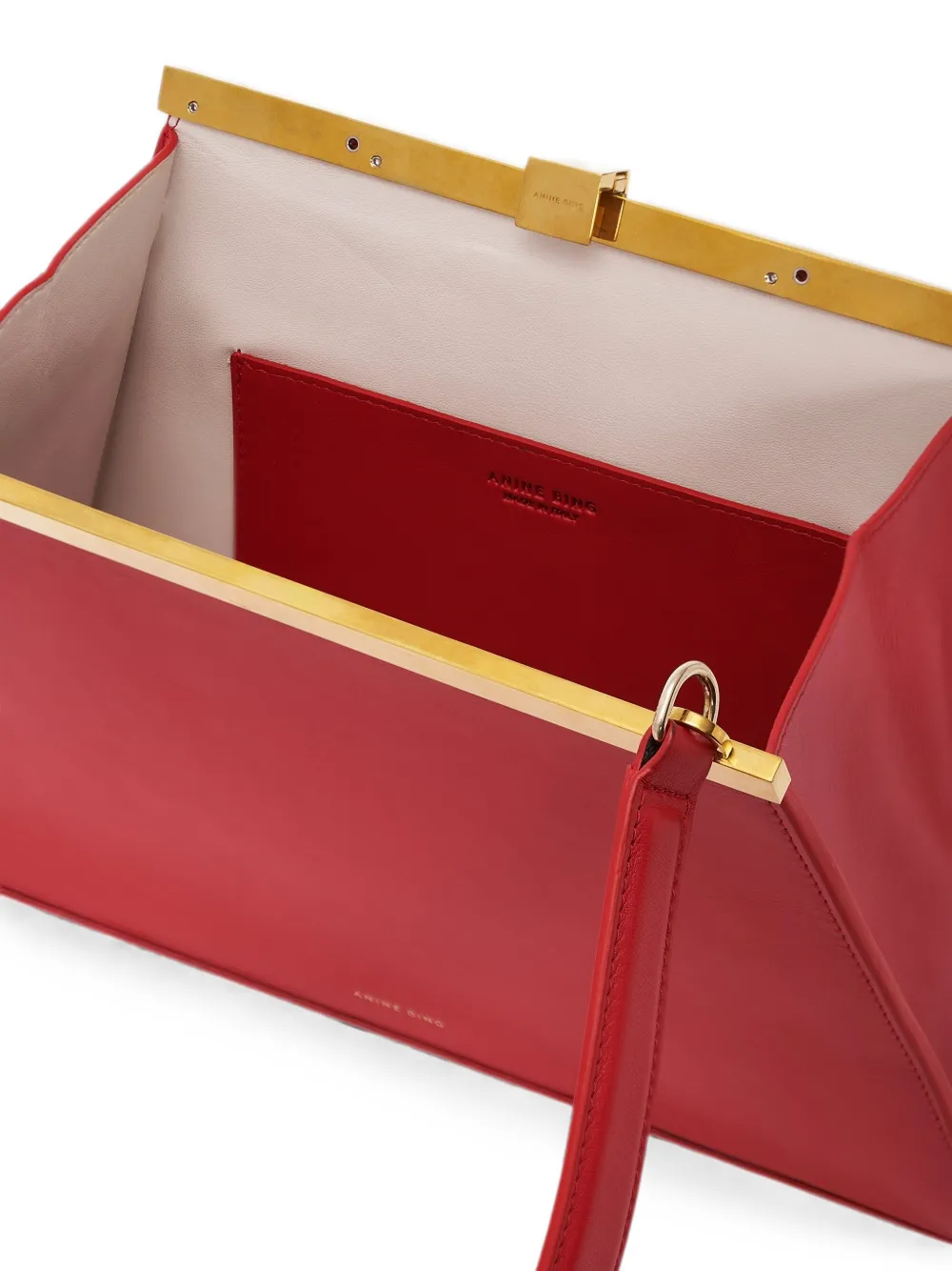 ANINE BING Anine leren schoudertas Rood