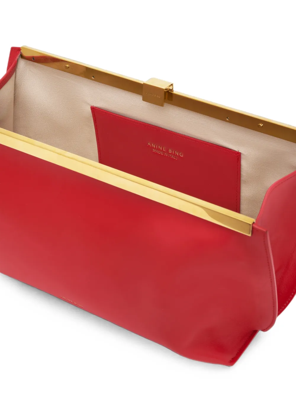 ANINE BING Aline clutch met logo-print Rood