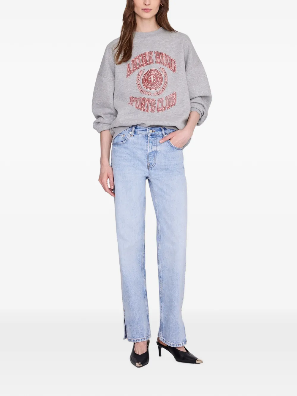 ANINE BING Miles collegiale sweater Grijs