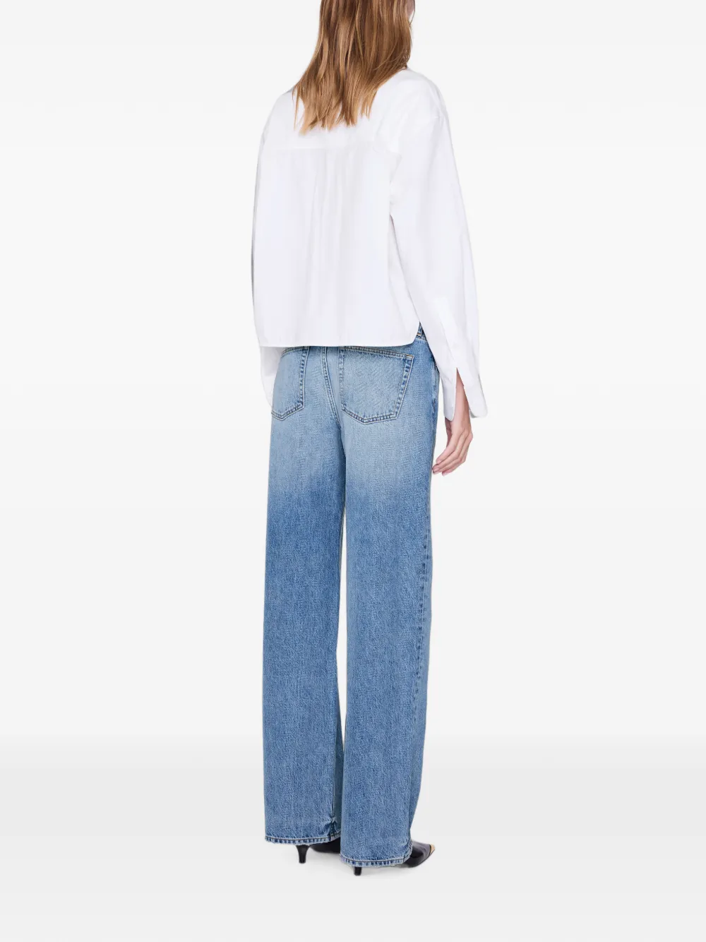 ANINE BING Scott cropped blouse Wit