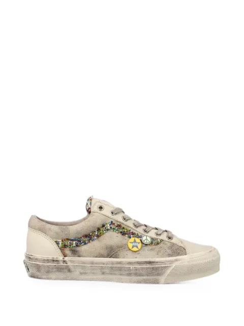 Vans badge-embellished tweed-trim sneakers