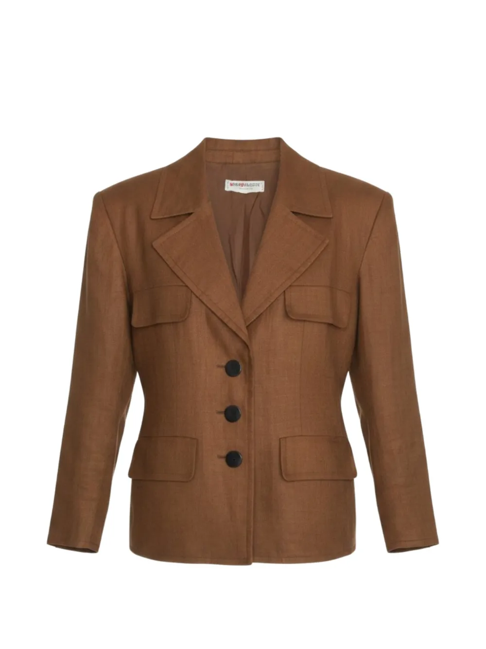 Saint Laurent Pre-Owned blazer à revers crantés (années 1990) - Marron