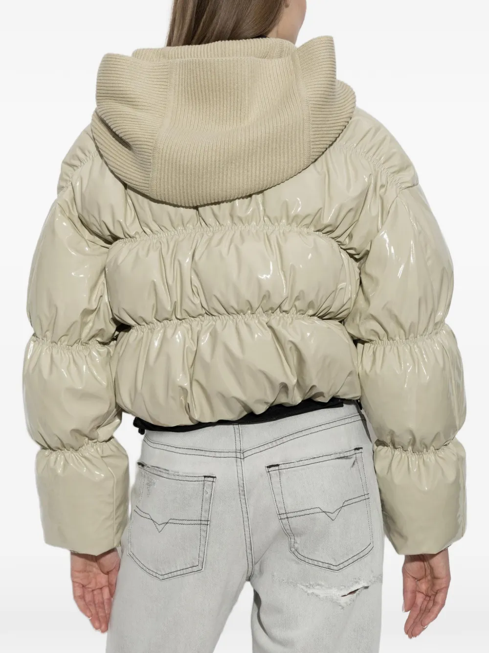 Diesel W-Idney donsjack met capuchon Beige