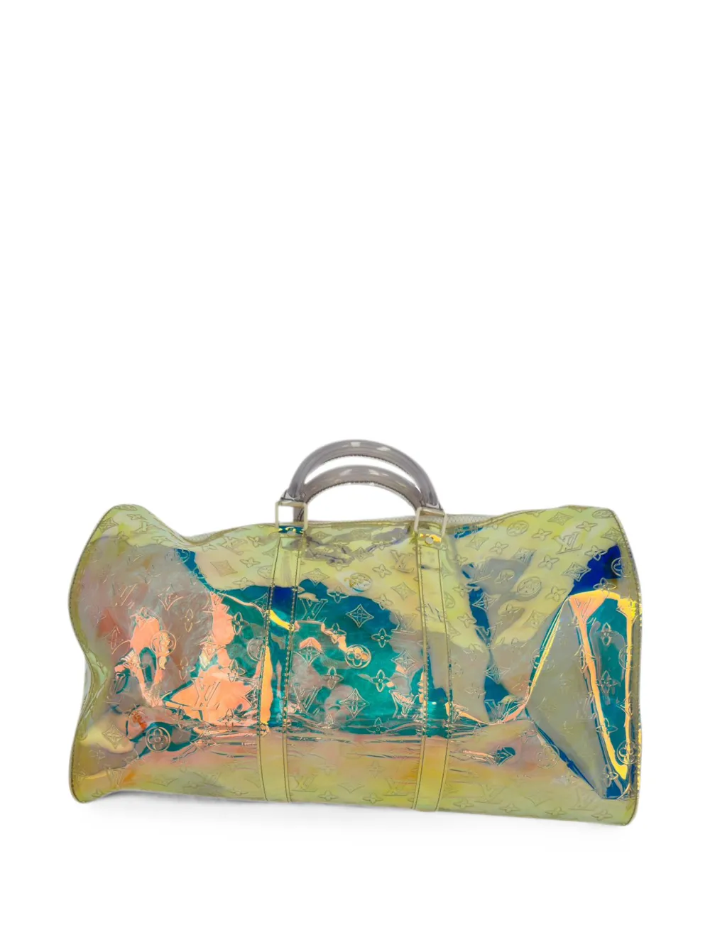 Louis Vuitton Pre-Owned Monogram Prism Keepall Bandoulière tas Beige
