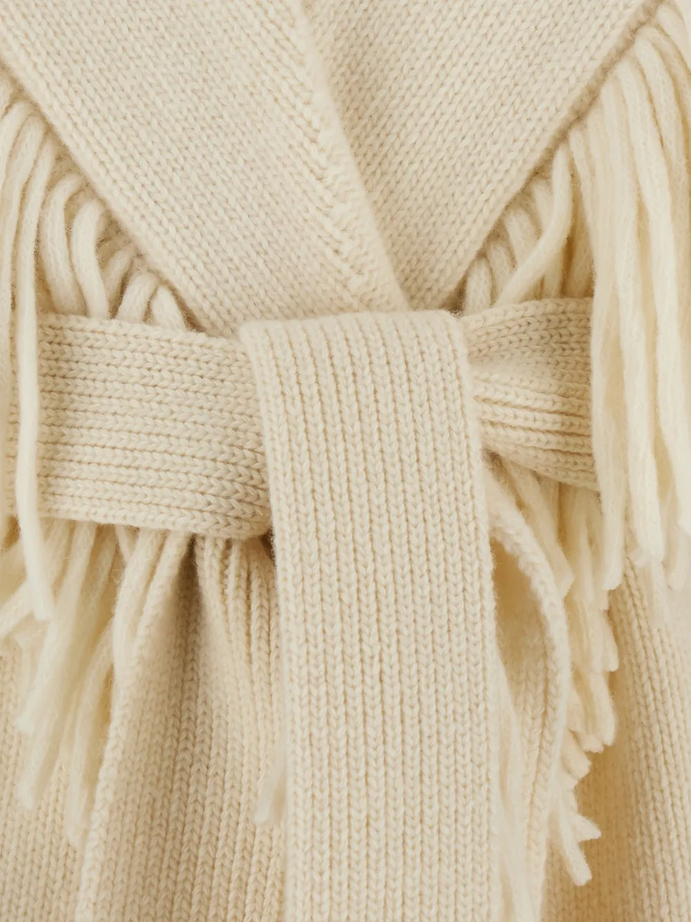 Federica Tosi Vest met franje afwerking en ceintuur Beige