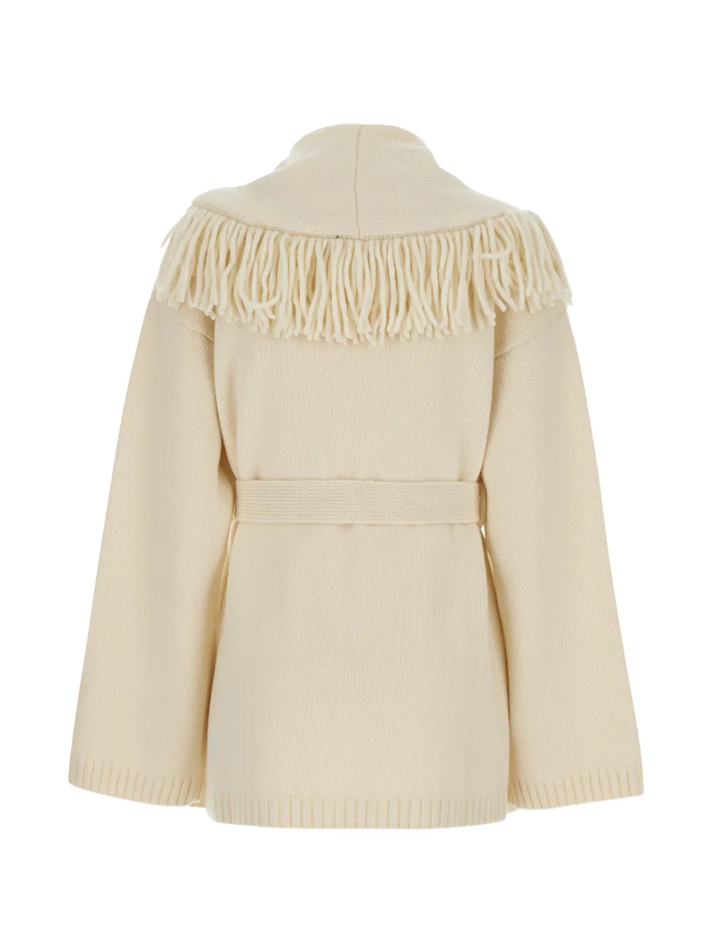 Federica Tosi Vest met franje afwerking en ceintuur Beige
