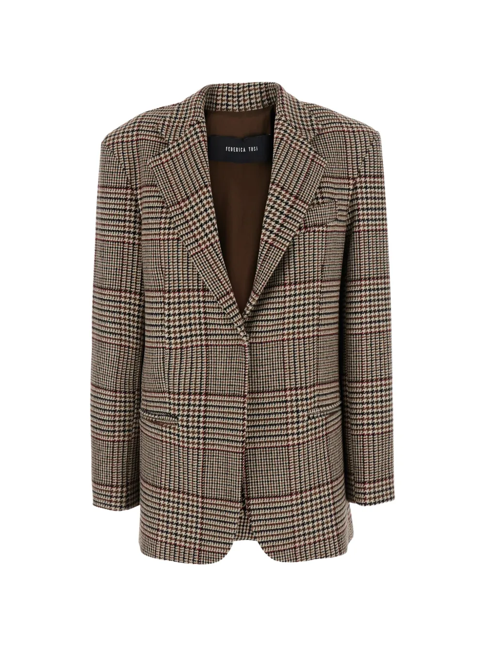 Federica Tosi check-pattern single-breasted blazer - Braun
