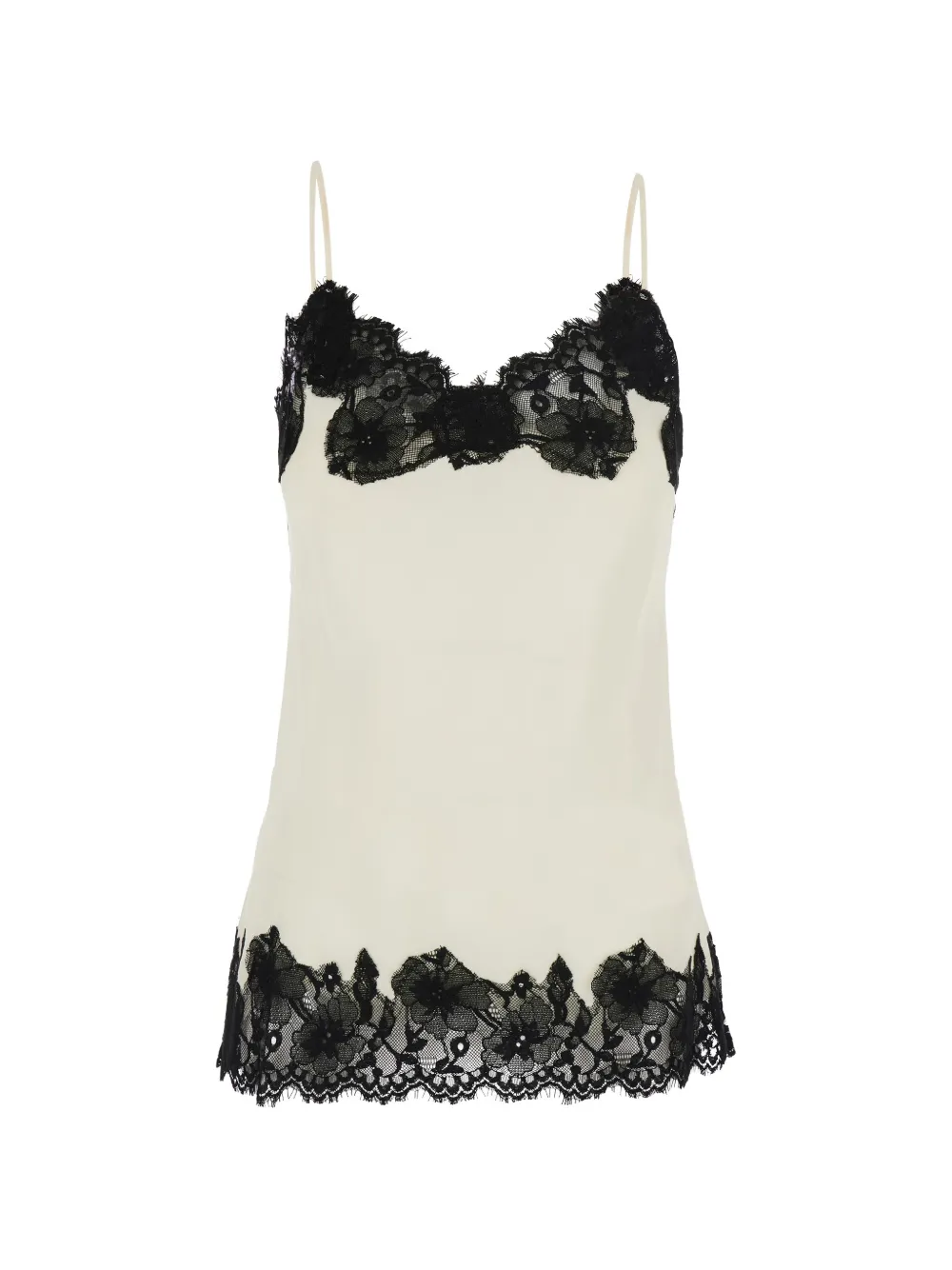 Gold Hawk Marilyn lace-trim silk top - Toni neutri