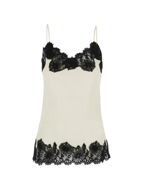 Gold Hawk Marilyn lace-trim silk top