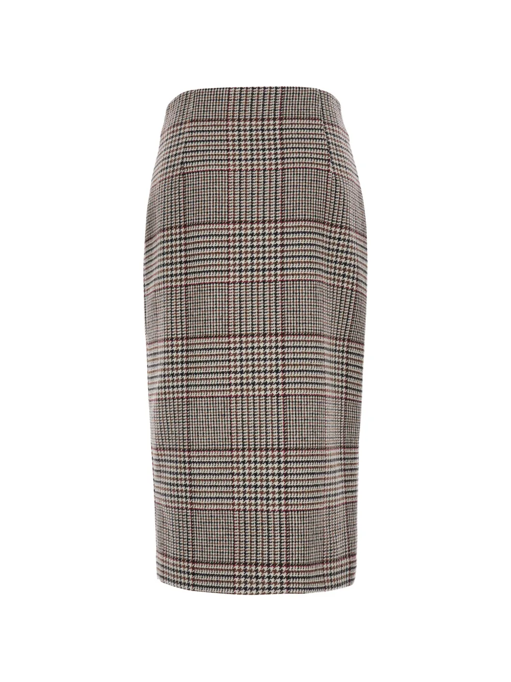 Federica Tosi check-pattern rear-slit midi skirt - Grau
