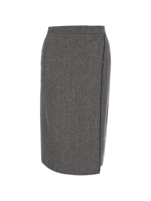 Antonelli Svevia herringbone-pattern wrap midi skirt