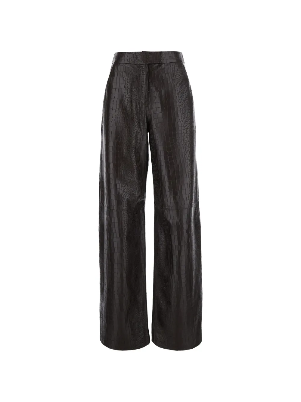 Federica Tosi croc-effect leather trousers - Braun
