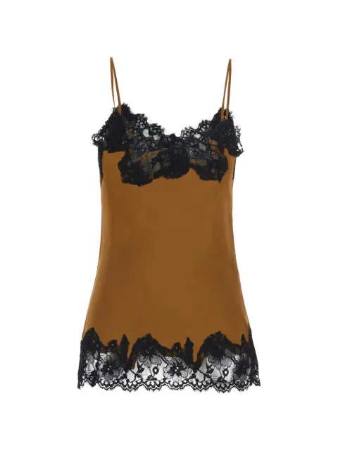 Gold Hawk Marilyn lace-trim silk top