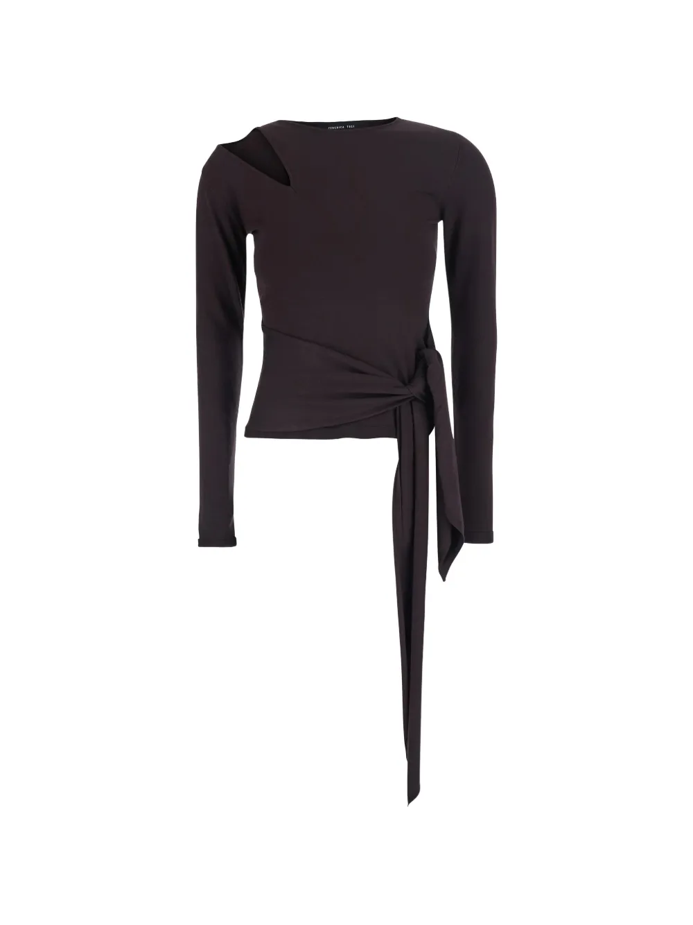 Federica Tosi cut-out wrap-tie sweatshirt - Braun