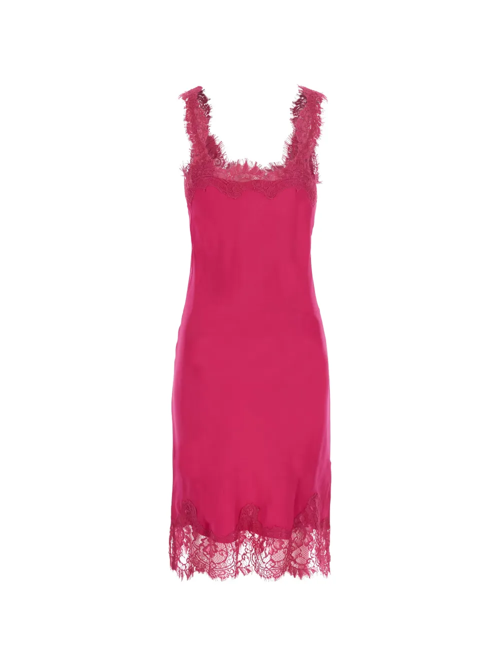 Gold Hawk Megan zijden midi-jurk met kanten afwerking Roze