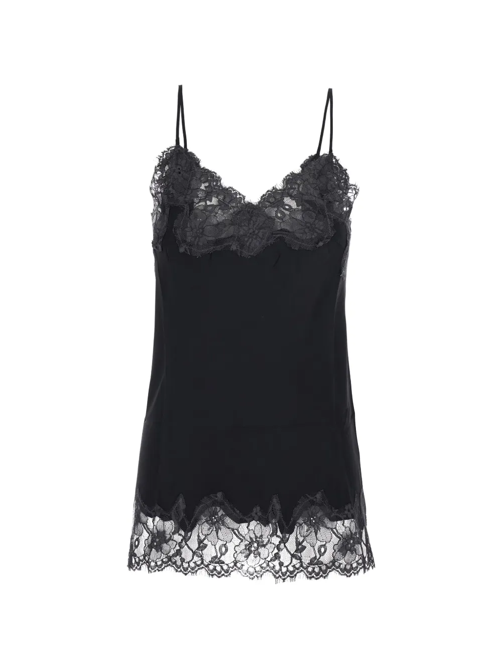 Gold Hawk Marilyn lace-trim silk top