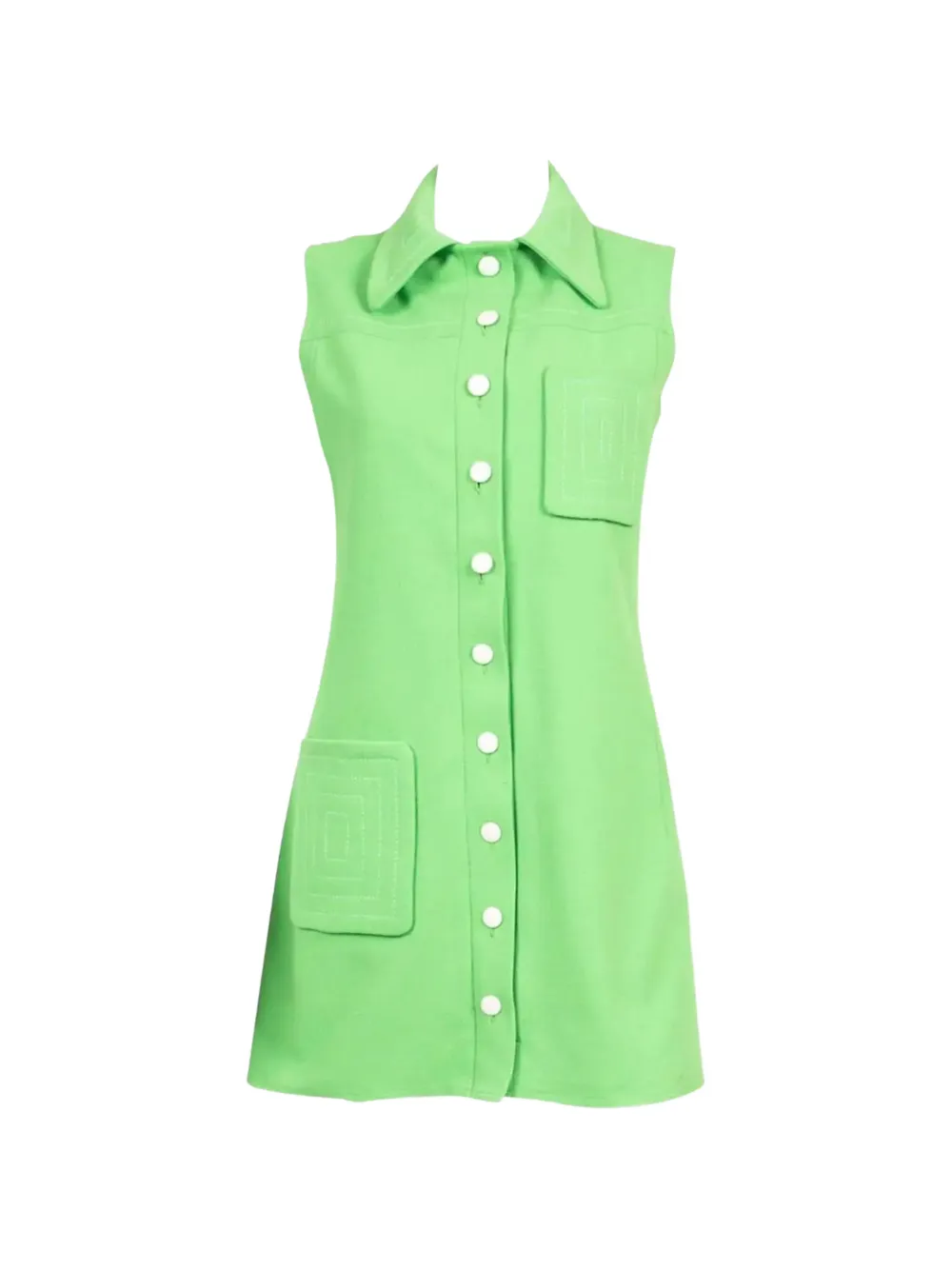 Pierre Cardin Pre-Owned robe courte sans manches à boutonnière (années 1970) - Vert