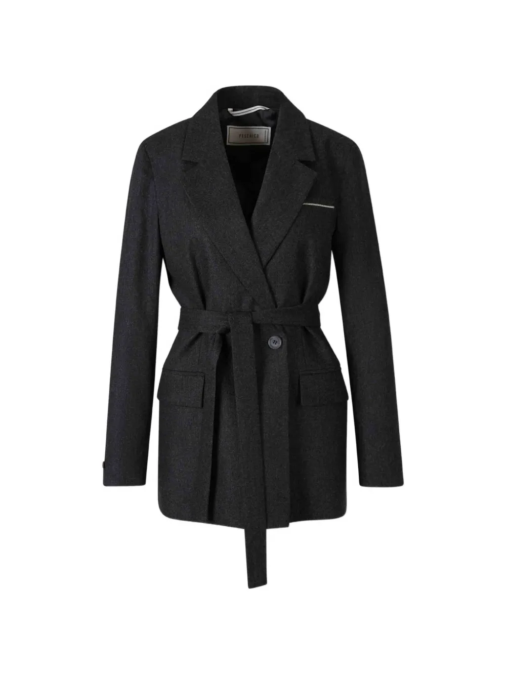 Peserico Blazer met gekerfde revers en ceintuur Grijs