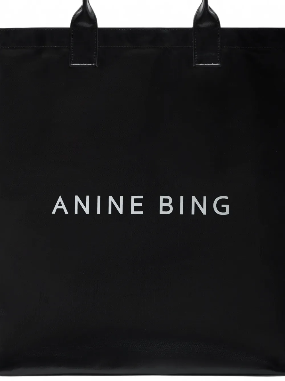 ANINE BING Leonie gecoate canvas shopper Zwart