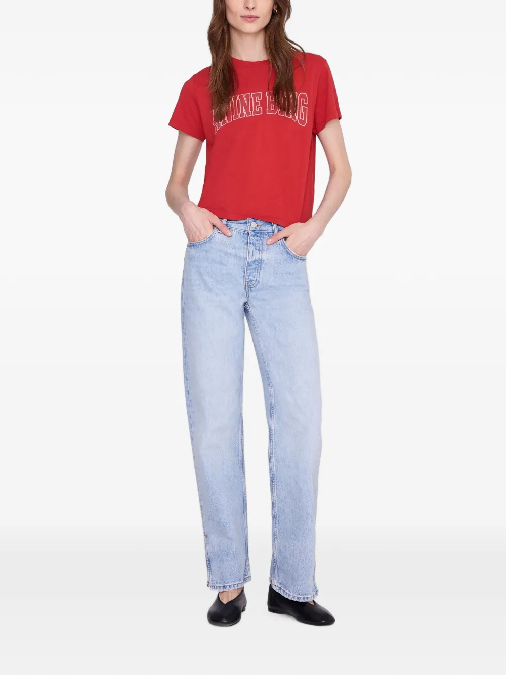 ANINE BING Shelley T-shirt Rood