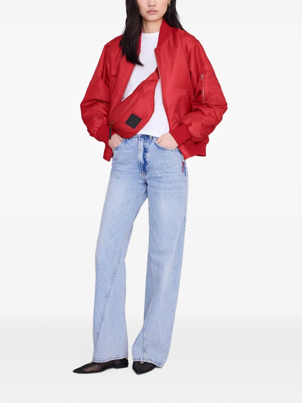 ANINE BING Kleine Leon nylon heuptas Rood