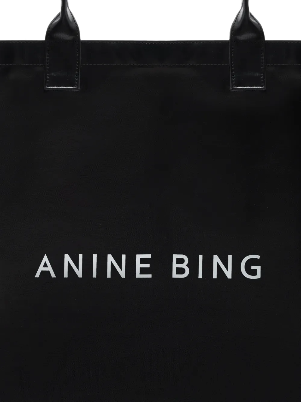 ANINE BING Leo gecoate canvas shopper Zwart