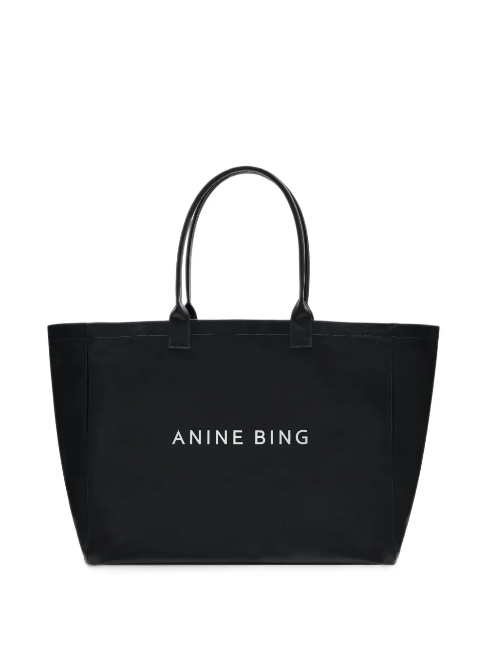 ANINE BING Leo gecoate canvas shopper Zwart