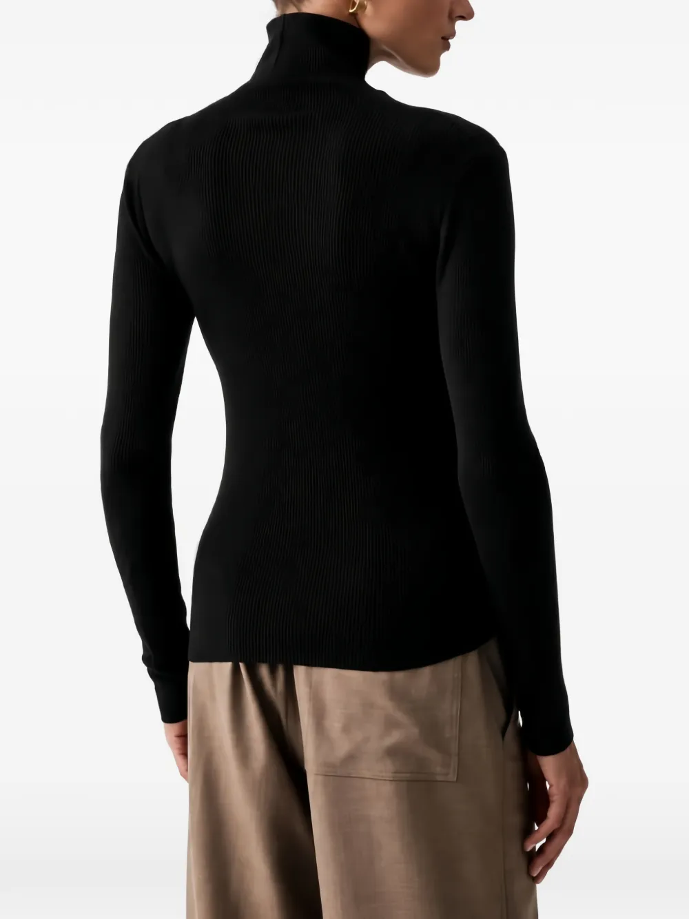 Seventy ribbed-knit roll-neck sweater Zwart